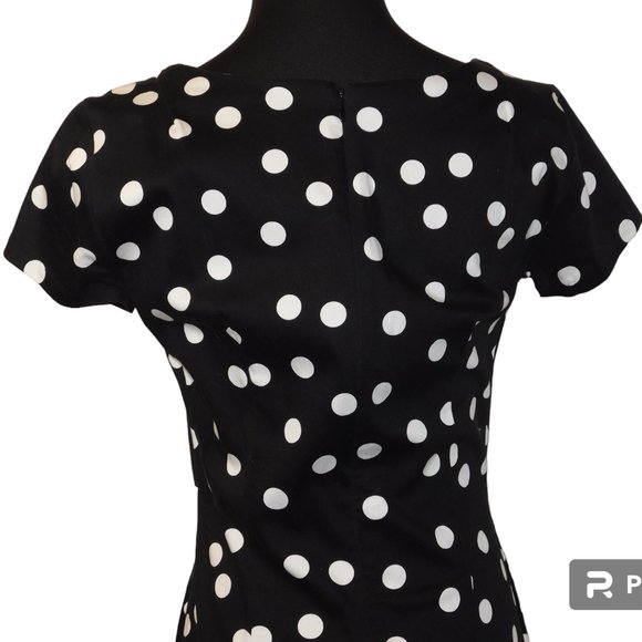 Shabby Apple Black Polka Dot Dress Size 6 - Picture 4 of 9